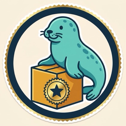 Sealed Collector — seal-of-approval badge logo